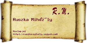 Ruszka Mihály névjegykártya